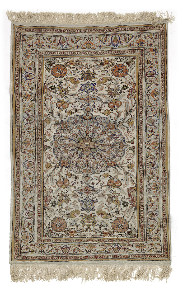 AN ANOTALIAN SILK CARPET, KAYSERI, CIRCA 1970