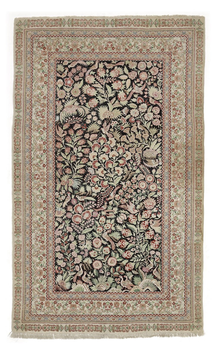 A FINE SILK CARPET, PROBABLY CHINA