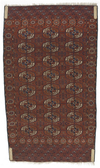 AN ANTIQUE TEKKE CEREMONIAL CARPET, 1ST HALF 19TH CENTURY