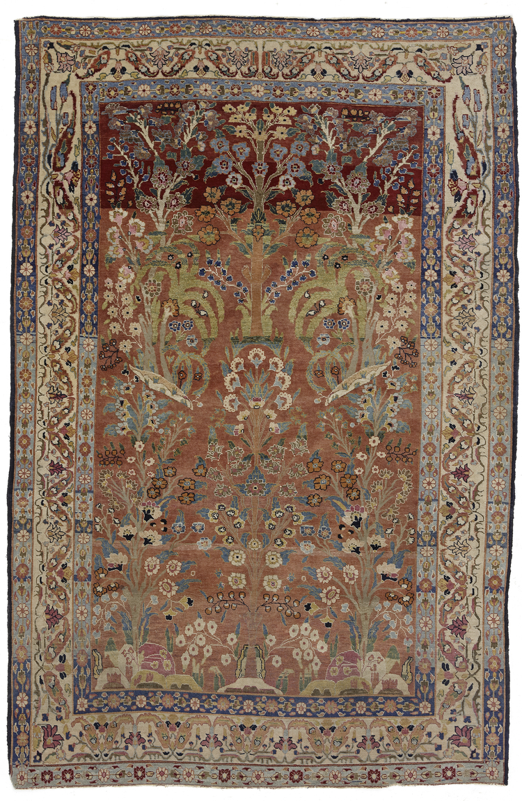AN AGRA RUG, FIRST HALF 19TH CENTURY OR EARLIER