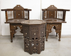 AN OTTOMAN SET OF TWO CHAIRS AND A TABLE, SYRIA 19TH-20TH CENTURY