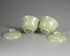 A PAIR OF CHINES JADE BOWLS AND A COVERS