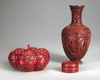 A COLLECTION OF THREE CHINESE CARVED CINNABAR LACQUER WARES, 19TH-20TH CENTURY