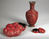 A COLLECTION OF THREE CHINESE CARVED CINNABAR LACQUER WARES, 19TH-20TH CENTURY