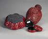 A COLLECTION OF THREE CHINESE CARVED CINNABAR LACQUER WARES, 19TH-20TH CENTURY