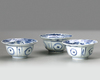 THREE CHINESE BLUE AND WHITE BOWLS, WANLI PERIOD (1572-1620)