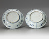 A PAIR OF CHINESE BLUE AND WHITE DISHES, WANLI PERIOD (1572-1620)