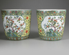 A PAIR OF CHINESE FAMILLE VERTE  JARDINIERES, 19TH/20TH CENTURY