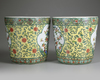 A PAIR OF CHINESE FAMILLE VERTE  JARDINIERES, 19TH/20TH CENTURY