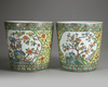A PAIR OF CHINESE FAMILLE VERTE  JARDINIERES, 19TH/20TH CENTURY