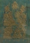 RARE LARGE BRONZE RELIEF PLAQUE DEPICTING 24 GENERALS OF TAKEDA SHINGEN