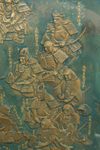 RARE LARGE BRONZE RELIEF PLAQUE DEPICTING 24 GENERALS OF TAKEDA SHINGEN
