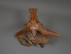 WOODEN OKIMONO 置物 OF A HAWK