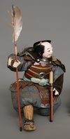 A SET OF TWO IMPRESSIVE SAMURAI DOLLS 武者人形 (MUSHA NINGYÔ) AND A HORSE