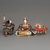 A SET OF TWO IMPRESSIVE SAMURAI DOLLS 武者人形 (MUSHA NINGYÔ) AND A HORSE