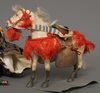 A SET OF TWO IMPRESSIVE SAMURAI DOLLS 武者人形 (MUSHA NINGYÔ) AND A HORSE
