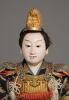 A SET OF TWO IMPRESSIVE SAMURAI DOLLS 武者人形 (MUSHA NINGYÔ) AND A HORSE