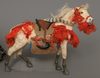 A SET OF TWO IMPRESSIVE SAMURAI DOLLS 武者人形 (MUSHA NINGYÔ) AND A HORSE