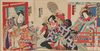 ORIGINAL JAPANESE WOODBLOCK PRINT BY UTAGAWA KUNISADA III WITH ACTORS DEPICTING A SCENE