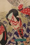 ORIGINAL JAPANESE WOODBLOCK PRINT BY UTAGAWA KUNISADA III WITH ACTORS DEPICTING A SCENE