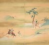 TALL 2-PANEL BYÔBU 屏風 (FOLDING SCREEN) WITH GENERAL MINAMOTO NO HACHIMAN TARÔ YOSHI’IE