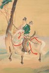 TALL 2-PANEL BYÔBU 屏風 (FOLDING SCREEN) WITH GENERAL MINAMOTO NO HACHIMAN TARÔ YOSHI’IE