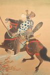 TALL 2-PANEL BYÔBU 屏風 (FOLDING SCREEN) WITH GENERAL MINAMOTO NO HACHIMAN TARÔ YOSHI’IE