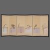 LARGE SIX-PANEL SCREEN WITH HAWKS