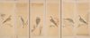 LARGE SIX PANEL SCREEN WITH HAWKS
