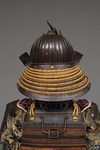 EXCEPTIONAL SET OF 2 EDO-PERIOD SUITS-OF-ARMOUR (YOROI), COMPLETE WITH 2 MATCHING FOLDING SCREENS (BYÔBU)