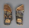 EXCEPTIONAL SET OF 2 EDO-PERIOD SUITS-OF-ARMOUR (YOROI), COMPLETE WITH 2 MATCHING FOLDING SCREENS (BYÔBU)