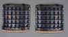 EXCEPTIONAL SET OF 2 EDO-PERIOD SUITS-OF-ARMOUR (YOROI), COMPLETE WITH 2 MATCHING FOLDING SCREENS (BYÔBU)