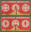 EXCEPTIONAL SET OF 2 EDO-PERIOD SUITS-OF-ARMOUR (YOROI), COMPLETE WITH 2 MATCHING FOLDING SCREENS (BYÔBU)