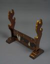 KATANA’KAKE 刀掛け (SWORD STAND) WITH FIGURES IN SILVER REPOUSSÉ