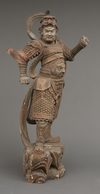 LIFE-SIZE NIO WOODEN STATUE