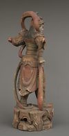 LIFE-SIZE NIO WOODEN STATUE