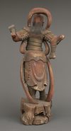 LIFE-SIZE NIO WOODEN STATUE