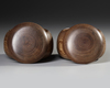 TRADITIONAL JAPANESE GO SET  DARK PATINATED WOODEN GO-BOARD WITH TWO ZELKOVA-WOOD  BOXES, 20TH CENTURY