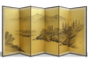 JAPANESE SIX-PANEL SCREEN WITH MOUNTAIN AND RIVER LANDSCAPE,MEIJI PERIOD (1868–1912)
