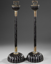 TWO STYLISH JAPANESE TEMPLE CANDLESTICKS, 19TH CENTURY
