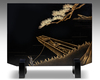 JAPANESE TWO-PANEL LACQUERED TEA CEREMONY SCREEN   20TH CENTURY – MAKI-E GOLD AND SILVER DESIGN