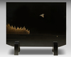 JAPANESE TWO-PANEL LACQUERED TEA CEREMONY SCREEN   20TH CENTURY – MAKI-E GOLD AND SILVER DESIGN