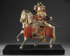 SAMURAI MOUNTED ATOP A WHITE HORSE, CIRCA 1900