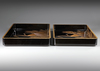 PAIR OF JAPANESE LACQUER TRAYS WITH CRANE DECORATION, MEIJI PERIOD (1868–1912)