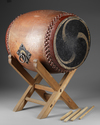 JAPANESE TAIKO DRUM WITH STAND,19TH CENTURY