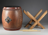 JAPANESE TAIKO DRUM WITH STAND,19TH CENTURY
