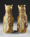 A JAPANESE SET OF TWO STONEWARE KOMAINU GUARDIAN DOGS, 19TH CENTURY