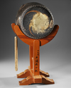 JAPANESE DRUM WITH STAND, 19TH CENTURY