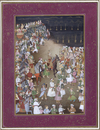 INDIAN MINIATURE PROCESSION SCENE, 19TH CENTURY