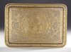 A QAJAR ENGRAVED BRASS TRAY, PERSIA 19TH CENTURY